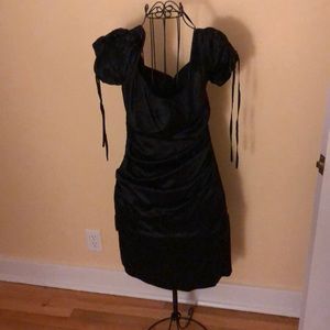 Black satin dress